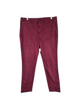 Mens Gap Slim Fit Maroon Stretch Chino Pants Cotton Blend Stretch Size 33X34